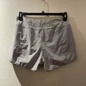 reebok, grey athletic shorts, size M